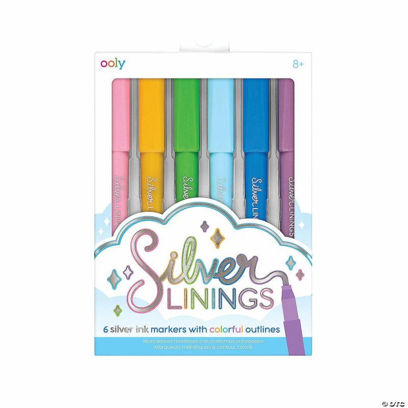 Art Supplies | Ooly Set Of 6 Silver Linings Outline Markers Art Supplies Art Supplies