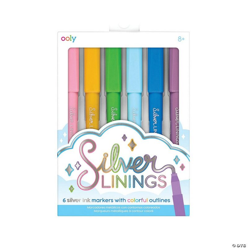 Art Supplies | Ooly Set Of 6 Silver Linings Outline Markers Art Supplies Art Supplies