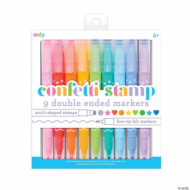 Art Supplies | Ooly Set Of 9 Confetti Stamp Double-Ended Markers Art Supplies Art Supplies