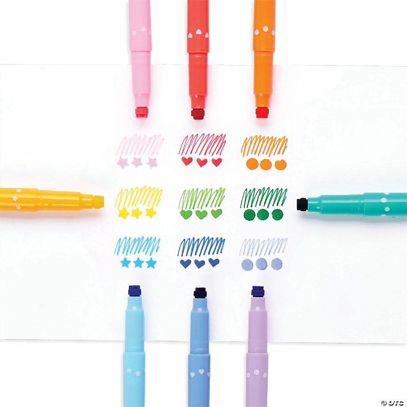 Art Supplies | Ooly Set Of 9 Confetti Stamp Double-Ended Markers Art Supplies Art Supplies