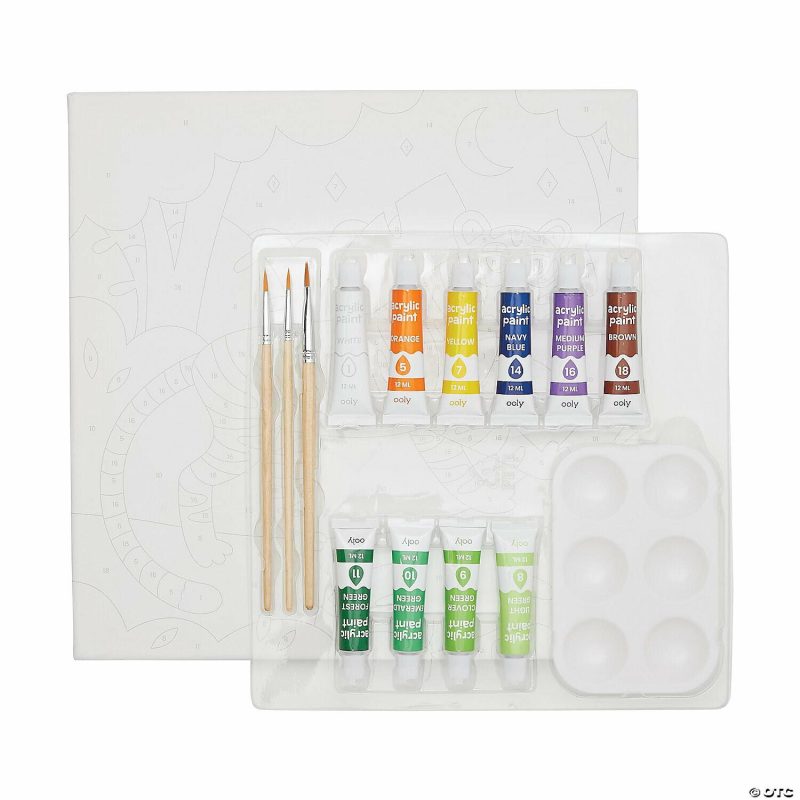 Art Supplies | Ooly Terrific Tiger Canvas Paint By Number Kit Art Supplies Art Supplies