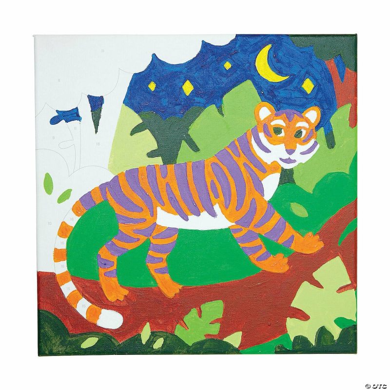 Art Supplies | Ooly Terrific Tiger Canvas Paint By Number Kit Art Supplies Art Supplies