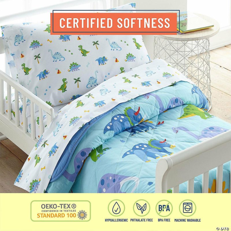 Bedding & Blankets | Wildkin Dinosaur Land 100% Organic Cotton Flannel Sheet Set – Toddler Bedding & Blankets Bedding & Blankets