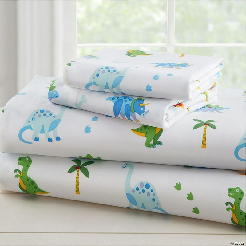 Bedding & Blankets | Wildkin Dinosaur Land 100% Organic Cotton Flannel Sheet Set – Twin Bedding & Blankets Bedding & Blankets