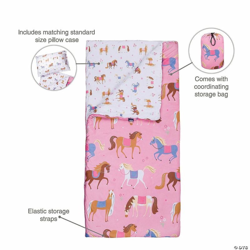 Bedding & Blankets | Wildkin Horses Microfiber Sleeping Bag W/ Pillowcase Bedding & Blankets Bedding & Blankets