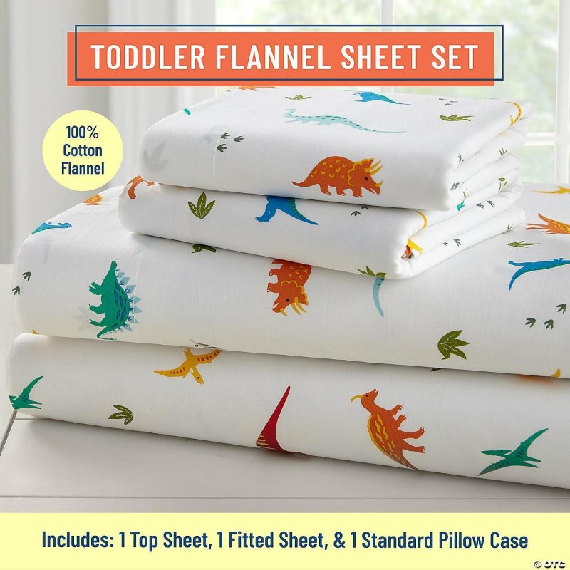 Bedding & Blankets | Wildkin Jurassic Dinosaurs 100% Cotton Flannel Sheet Set – Toddler Bedding & Blankets Bedding & Blankets