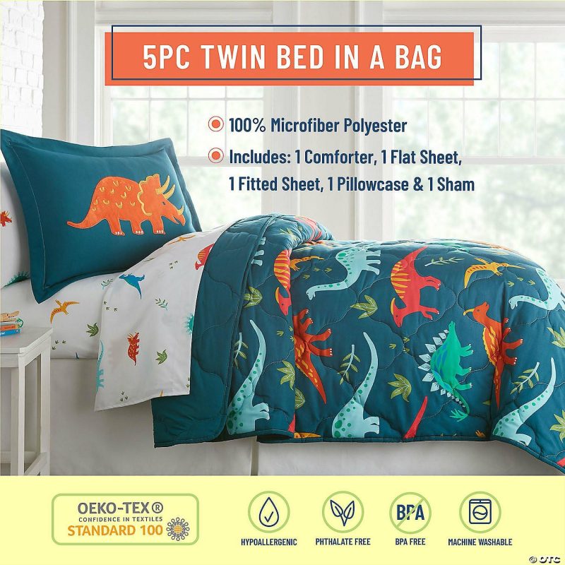 Bedding & Blankets | Wildkin Jurassic Dinosaurs 5 Pc Microfiber Bed In A Bag – Twin Bedding & Blankets Bedding & Blankets