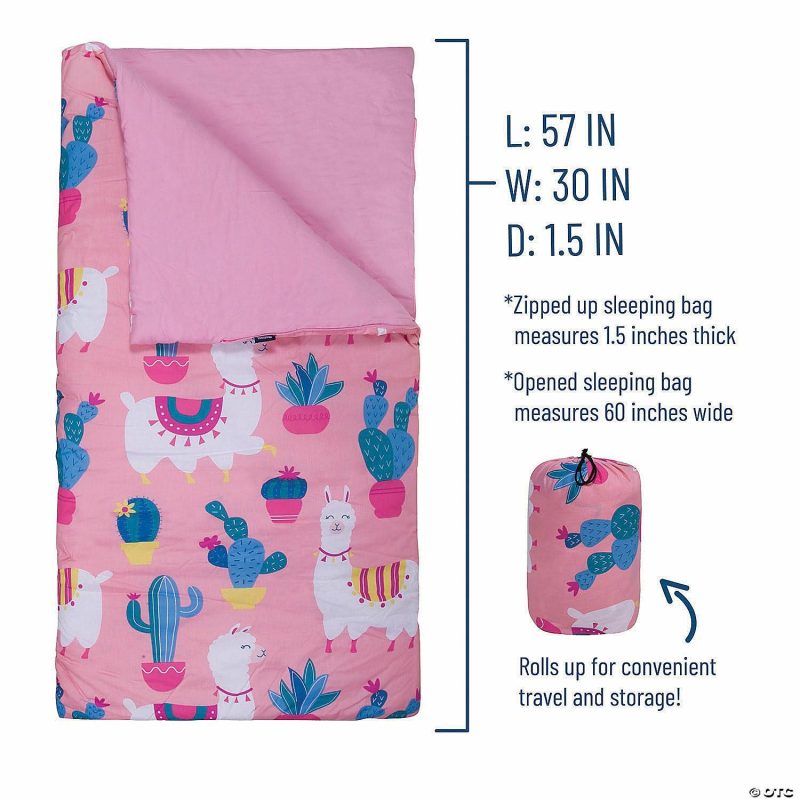 Bedding & Blankets | Wildkin Llamas And Cactus Pink Original Sleeping Bag Bedding & Blankets Bedding & Blankets