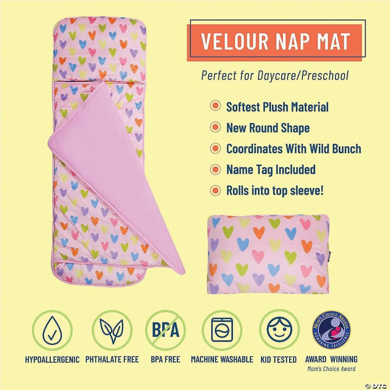 Bedding & Blankets | Wildkin – Pink Hearts Plush Nap Mat Bedding & Blankets Bedding & Blankets