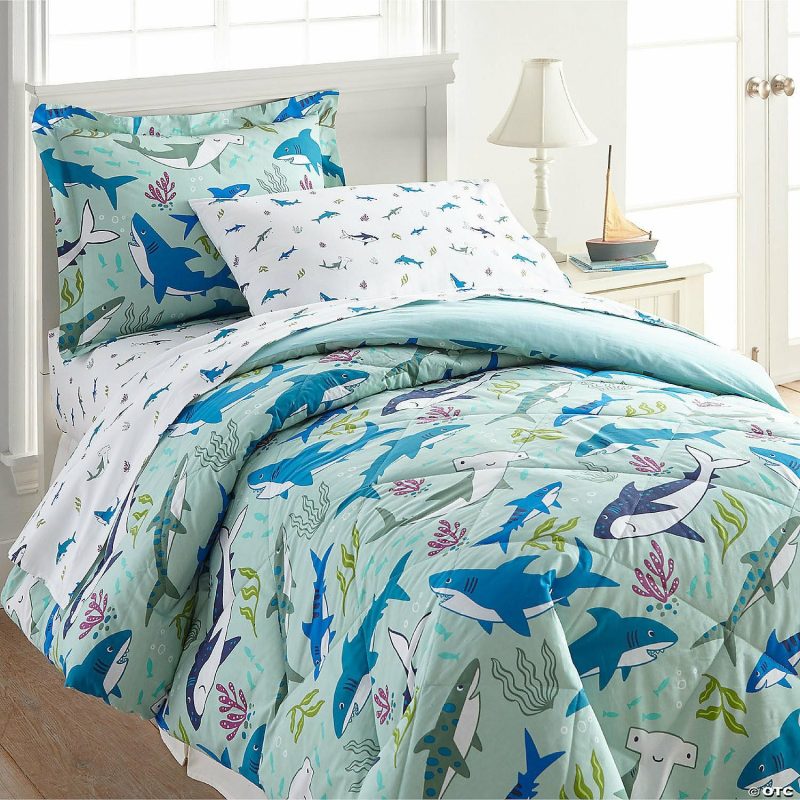 Bedding & Blankets | Wildkin Shark Attack 5 Pc 100% Cotton Bed In A Bag – Twin Bedding & Blankets Bedding & Blankets