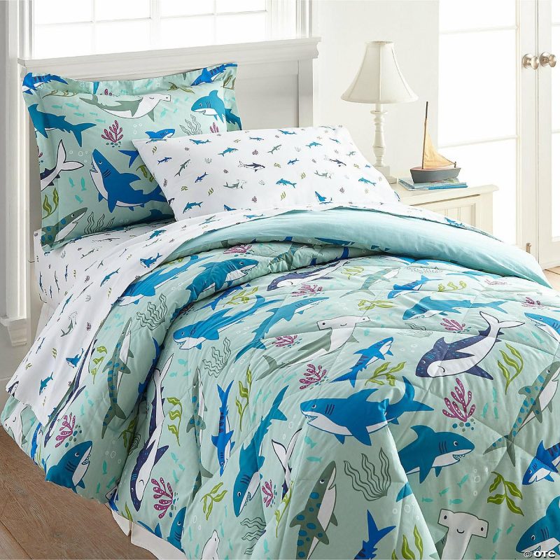 Bedding & Blankets | Wildkin Shark Attack 7 Pc Cotton Bed In A Bag – Full Bedding & Blankets Bedding & Blankets