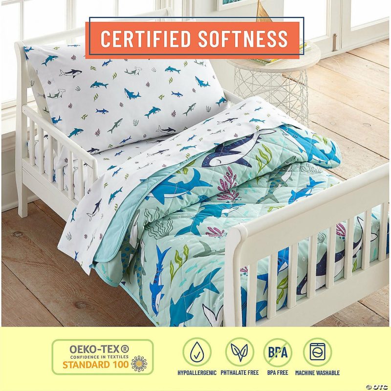 Bedding & Blankets | Wildkin Shark Attack Super Soft 100% Cotton Sheet Set – Toddler Bedding & Blankets Bedding & Blankets