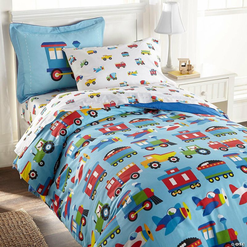 Bedding & Blankets | Wildkin Trains, Planes & Trucks 100% Cotton Duvet Cover – Full Bedding & Blankets Bedding & Blankets