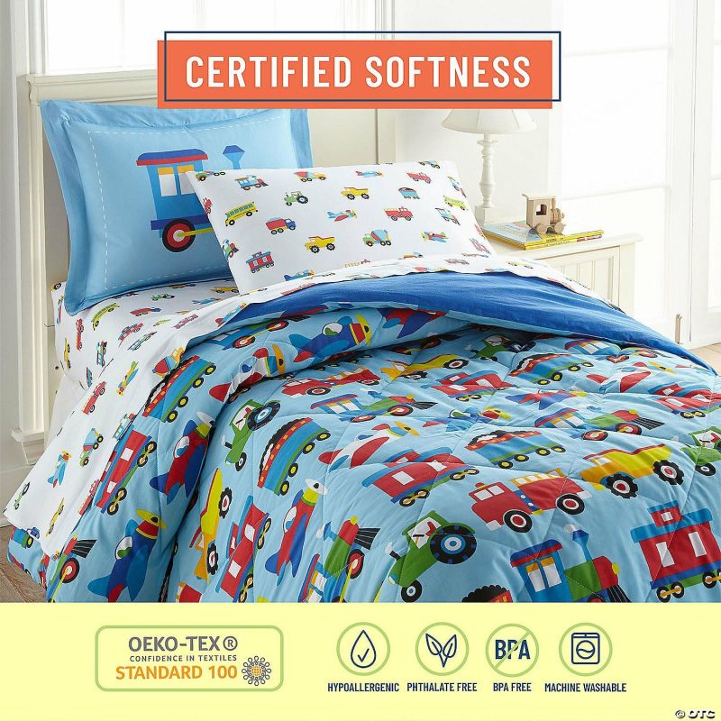 Bedding & Blankets | Wildkin Trains, Planes & Trucks 100% Cotton Sheet Set – Twin Bedding & Blankets Bedding & Blankets