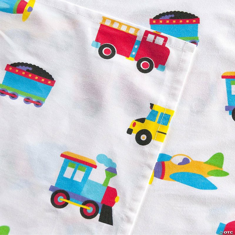 Bedding & Blankets | Wildkin Trains, Planes & Trucks 100% Organic Cotton Flannel Sheet Set – Twin Bedding & Blankets Bedding & Blankets