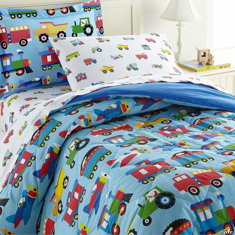 Bedding & Blankets | Wildkin Trains, Planes & Trucks Lightweight Cotton Comforter 2 Pc Set – Twin Bedding & Blankets Bedding & Blankets