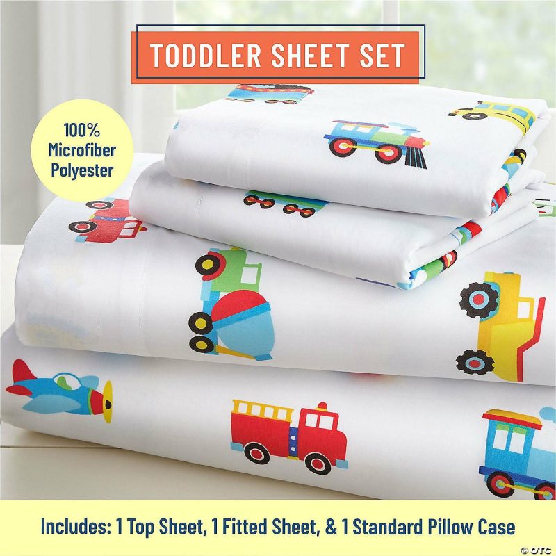 Bedding & Blankets | Wildkin Trains, Planes & Trucks Microfiber Sheet Set – Toddler Bedding & Blankets Bedding & Blankets