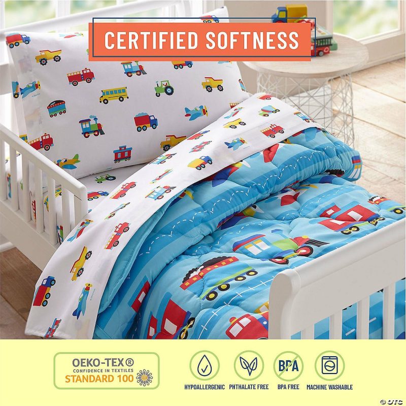 Bedding & Blankets | Wildkin Trains, Planes & Trucks Microfiber Sheet Set – Toddler Bedding & Blankets Bedding & Blankets