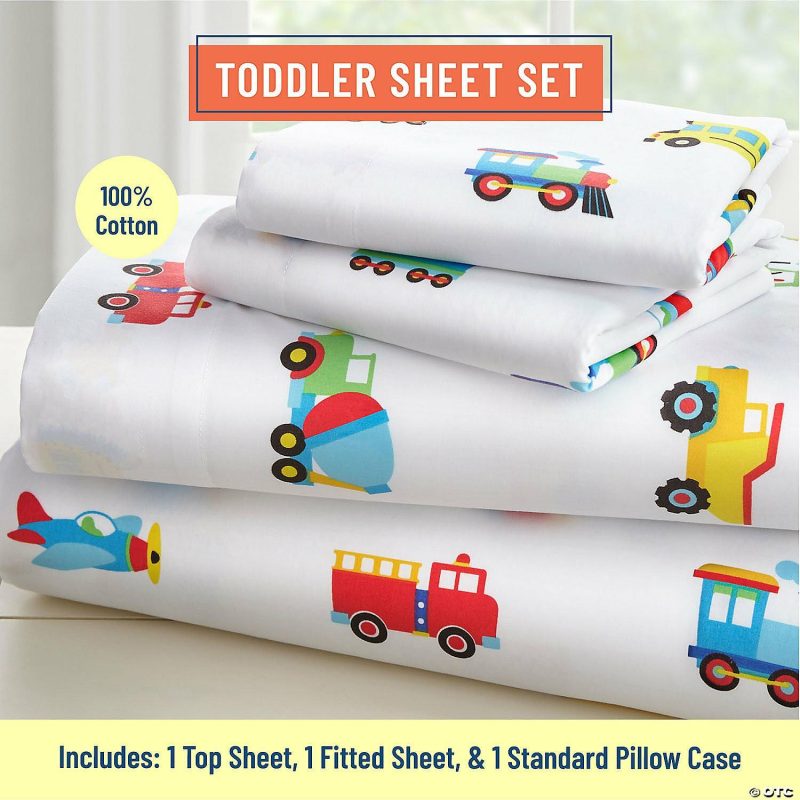 Bedding & Blankets | Wildkin Trains, Planes & Trucks Super Soft 100% Cotton Sheet Set – Toddler Bedding & Blankets Bedding & Blankets