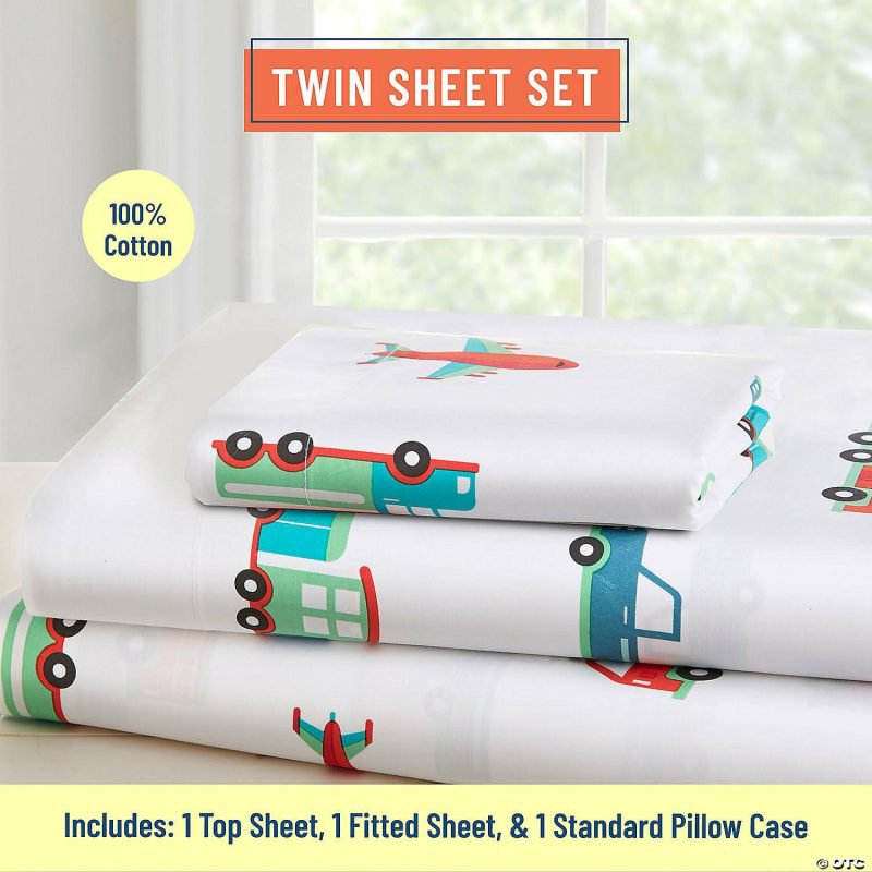 Bedding & Blankets | Wildkin Transportation 100% Cotton Sheet Set – Twin Bedding & Blankets Bedding & Blankets