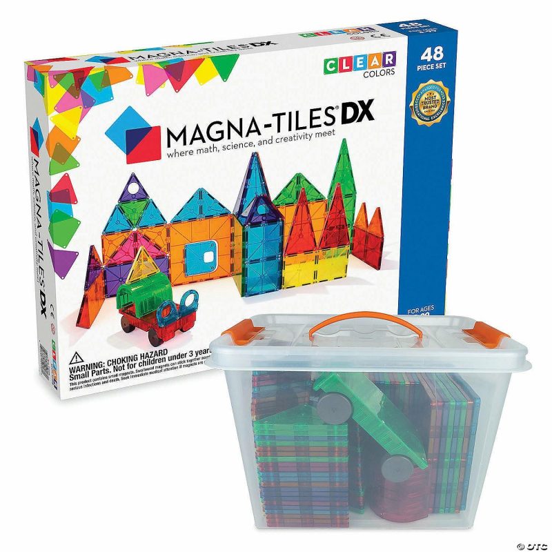 Building Sets & Blocks | Magna-Tiles® Dx 48-Piece Magnetic Construction Set With Free Storage Bin Building Sets & Blocks Building Sets & Blocks