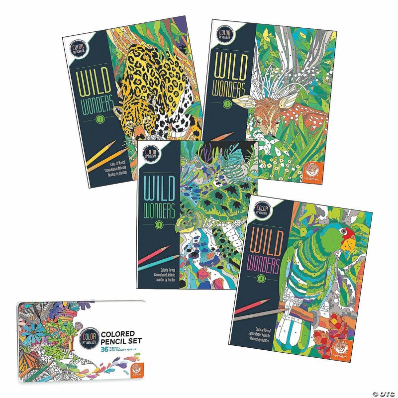 Coloring Books | Wild Wonders Color By Number Book Set With 36 Colored Pencils Coloring Books Coloring Books