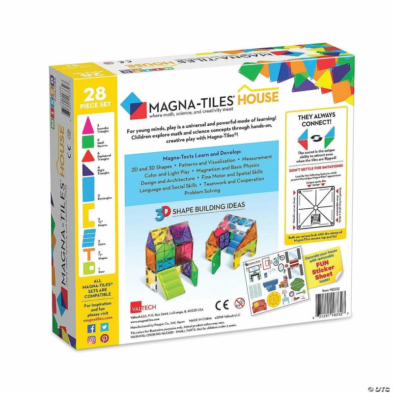 Creative Construction | Magna-Tiles® House 28-Piece Magnetic Construction Set, The Original Magnetic Building Brand Building Sets Creative Construction