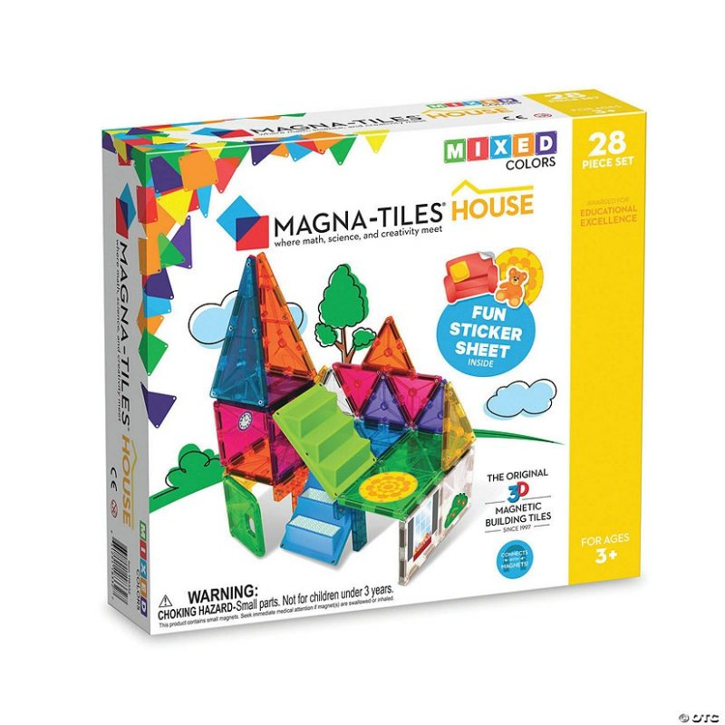 Creative Construction | Magna-Tiles® House 28-Piece Magnetic Construction Set, The Original Magnetic Building Brand Building Sets Creative Construction