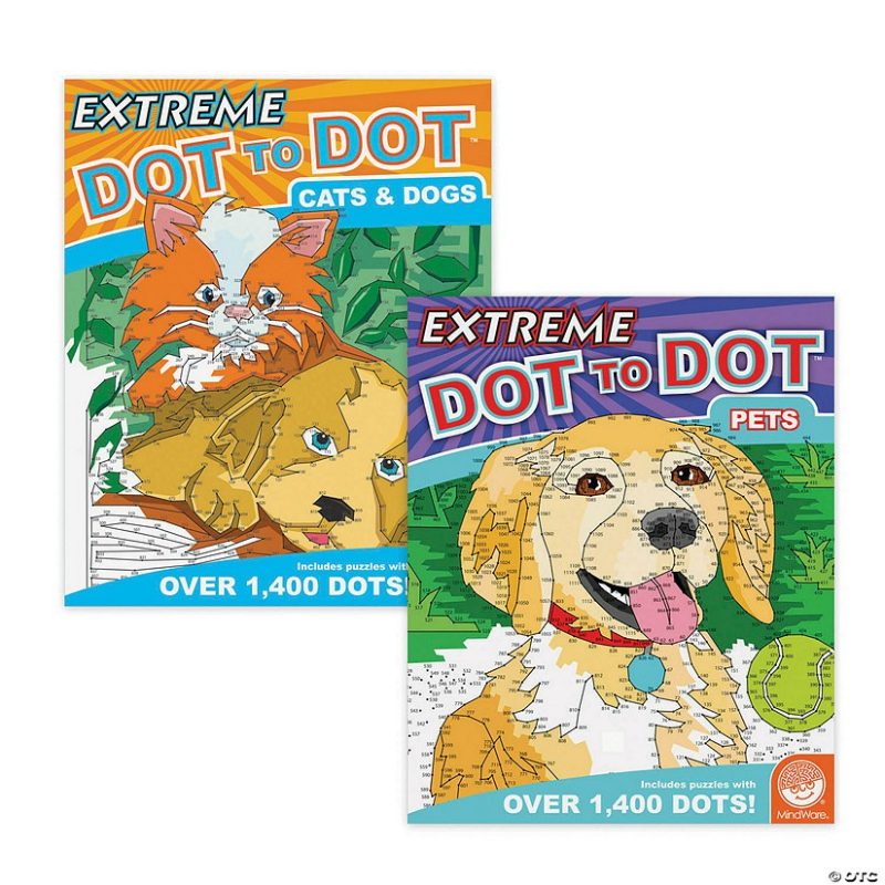 Dot To Dot Books | Dot To Dot Pets: Set Of 2 Brain Teasers & Puzzles Dot To Dot Books