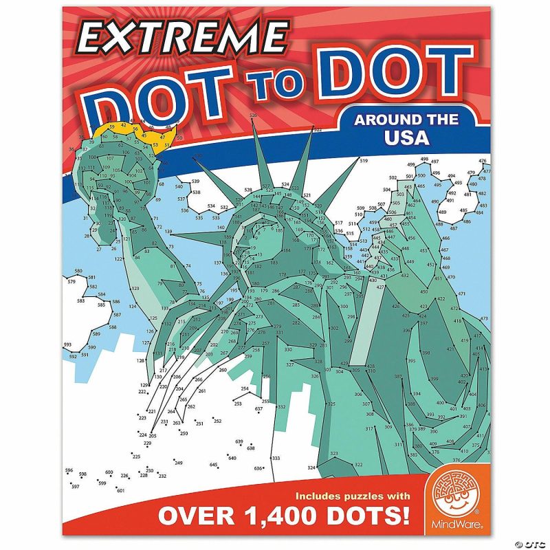 Dot To Dot Books | Extreme Dot To Dot: Around The Usa Brain Teasers & Puzzles Dot To Dot Books