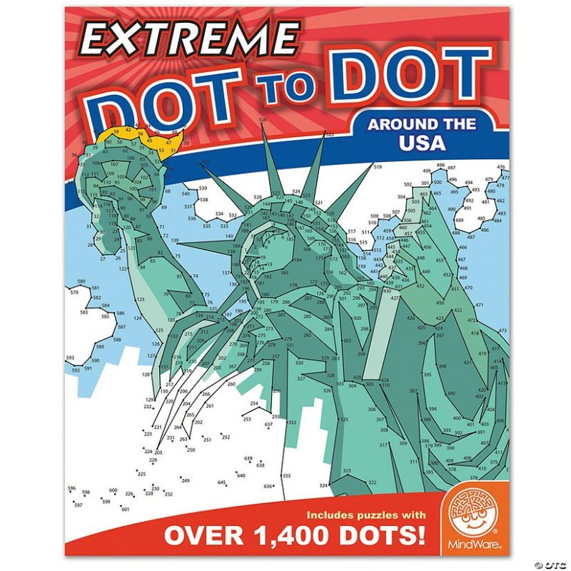 Dot To Dot Books | Extreme Dot To Dot: Around The Usa Brain Teasers & Puzzles Dot To Dot Books