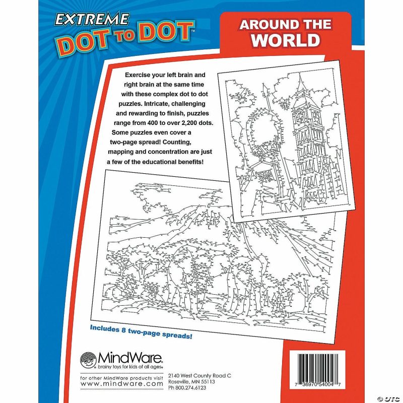 Dot To Dot Books | Extreme Dot To Dot: Around The World Brain Teasers & Puzzles Dot To Dot Books