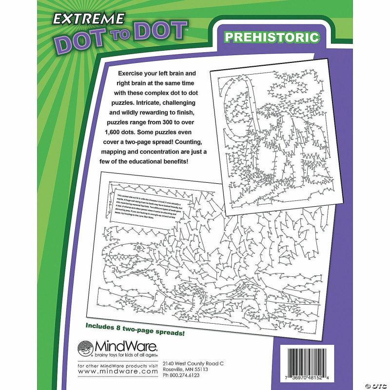 Dot To Dot Books | Extreme Dot To Dot: Prehistoric Brain Teasers & Puzzles Dot To Dot Books