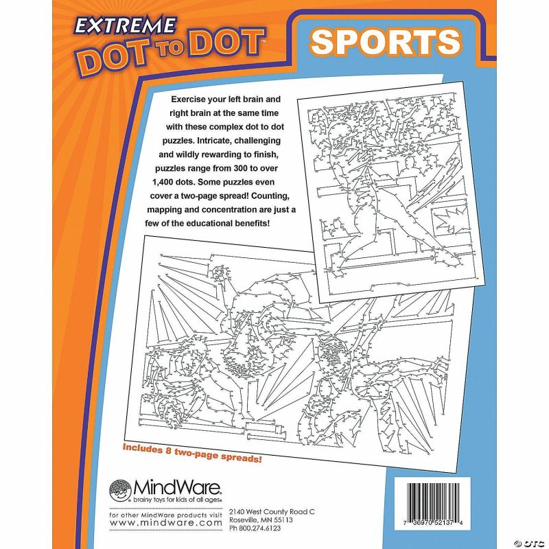 Dot To Dot Books | Extreme Dot To Dot: Sports Brain Teasers & Puzzles Dot To Dot Books