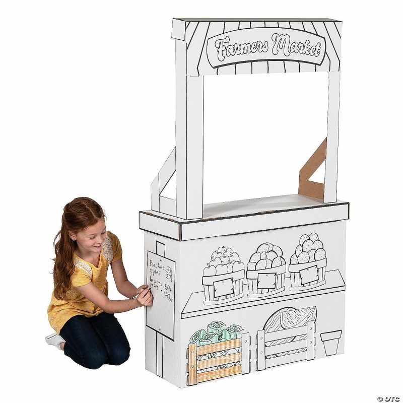 Early Learning Activities | Color Your Own Farmers Market Stand And Playhouse Early Learning Early Learning Activities