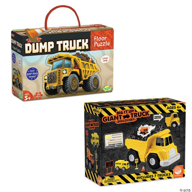 Early Learning Activities | Dump Truck Floor Puzzle & Dig It Up! Discovery With Free Gift Early Learning Early Learning Activities