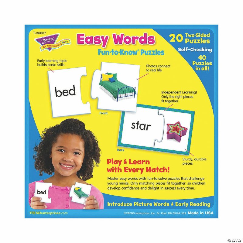 Early Learning Activities | Easy Words Fun-To-Know® Jigsaw Puzzles Early Learning Early Learning Activities