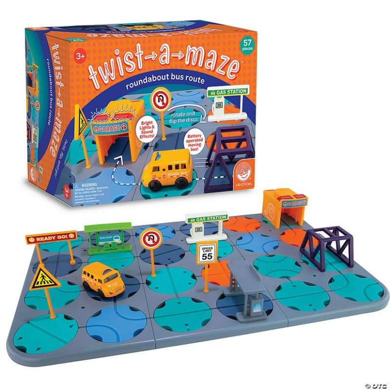 Early Learning Activities | Twist-A-Maze Roundabout Bus Route Toddler Puzzle Track Vehicle Set Early Learning Early Learning Activities