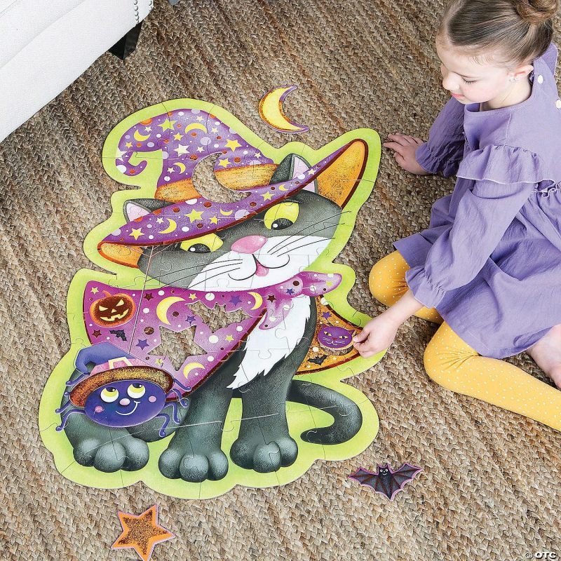 Floor Puzzles | Magical Black Cat Halloween Floor Puzzle Floor Puzzles Floor Puzzles