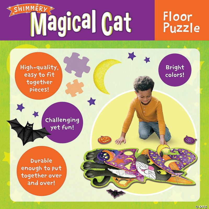 Floor Puzzles | Magical Black Cat Halloween Floor Puzzle Floor Puzzles Floor Puzzles