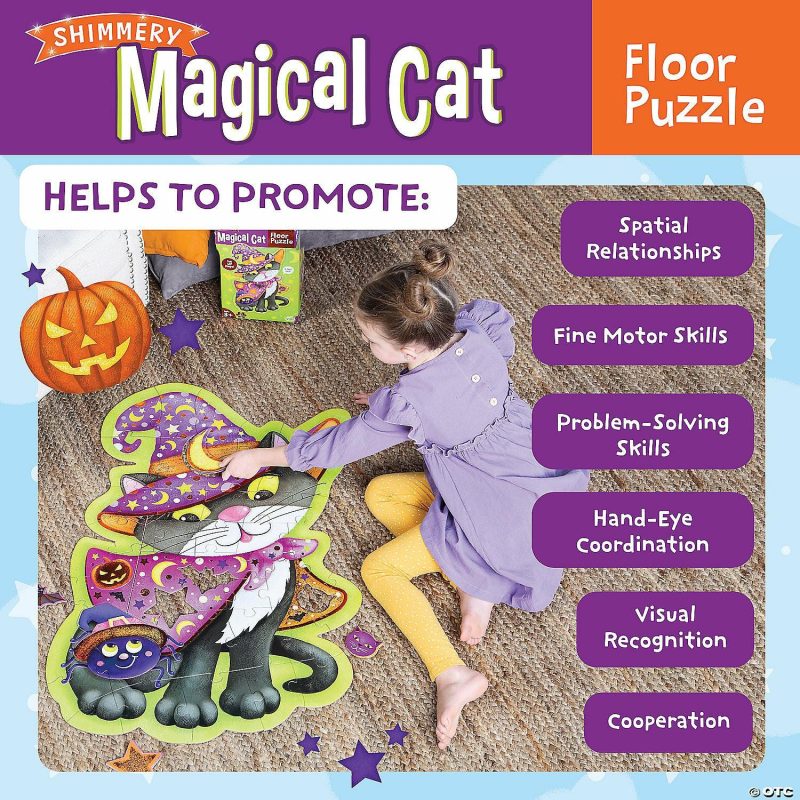 Floor Puzzles | Magical Black Cat Halloween Floor Puzzle Floor Puzzles Floor Puzzles