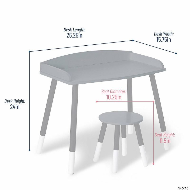 Furniture | Wildkin Modern Study Desk And Stool Set – Gray With White Furniture Furniture