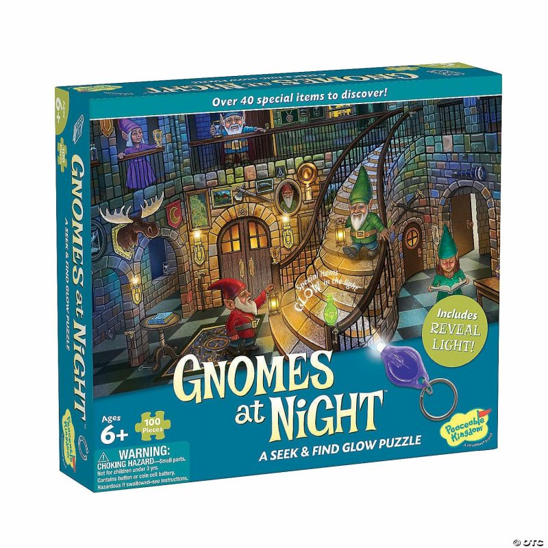 Hands-On Puzzles | Gnomes At Night Seek And Find Glow Puzzle Brain Teasers & Puzzles Hands-On Puzzles