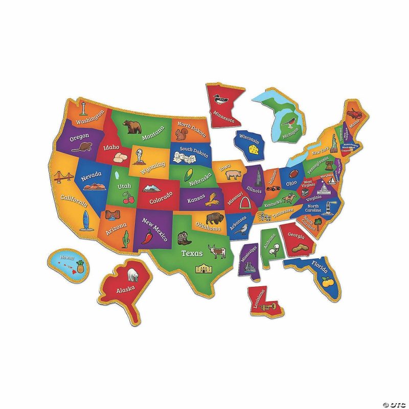 Hands-On Puzzles | Learning Resources®: Magnetic U.S. Map Jigsaw Puzzle, 44 Pieces Brain Teasers & Puzzles Hands-On Puzzles