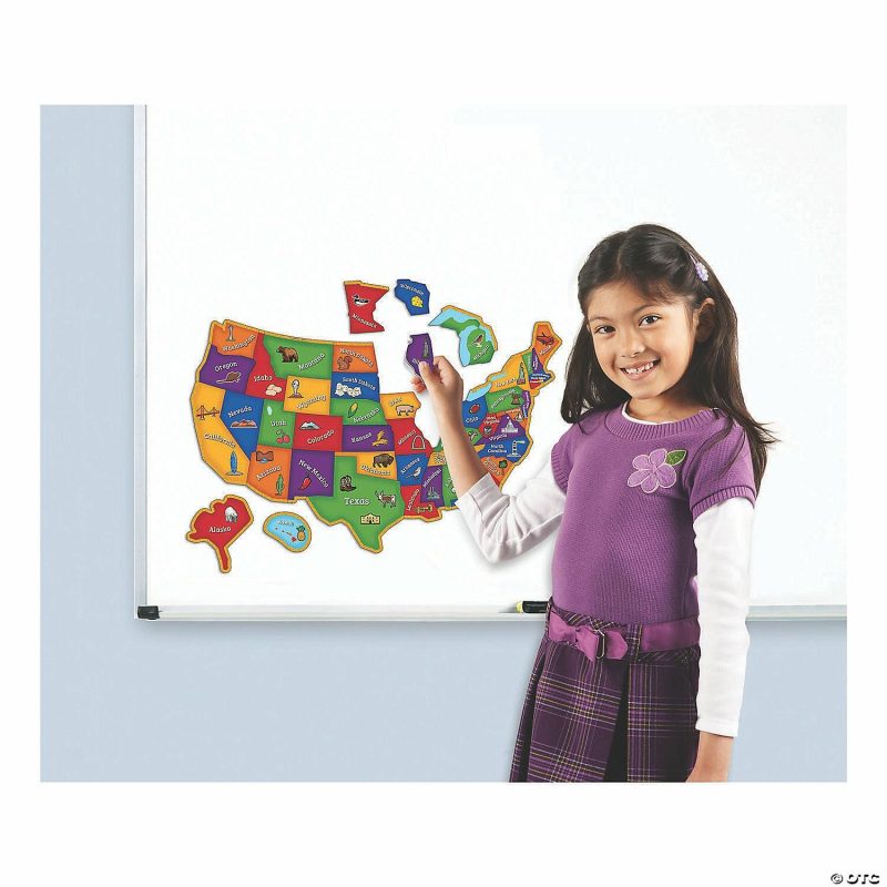 Hands-On Puzzles | Learning Resources®: Magnetic U.S. Map Jigsaw Puzzle, 44 Pieces Brain Teasers & Puzzles Hands-On Puzzles