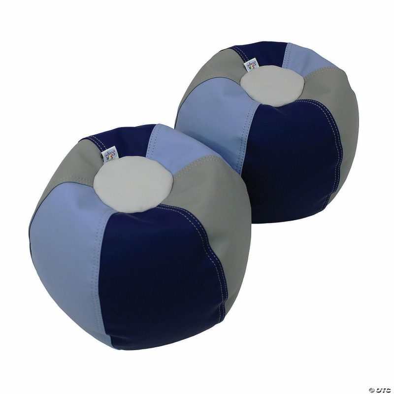 Indoor Active Play | Factory Direct Partners Softscape Bean Bag Chair Puffs 10 In Height, 2-Pack – Navy/Powder Blue Active Play Indoor Active Play