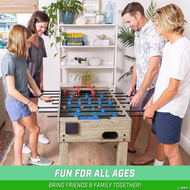 Indoor Active Play | Gosports 48" Game Room Size Foosball Table – Oak Finish – Includes 4 Balls And 2 Cup Holders Active Play Indoor Active Play