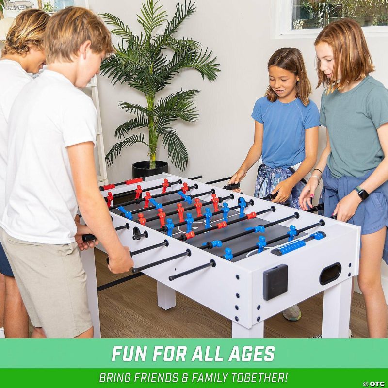 Indoor Active Play | Gosports 48" Game Room Size Foosball Table – White Finish – Includes 4 Balls And 2 Cup Holders Active Play Indoor Active Play