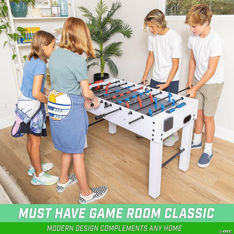 Indoor Active Play | Gosports 48" Game Room Size Foosball Table – White Finish – Includes 4 Balls And 2 Cup Holders Active Play Indoor Active Play