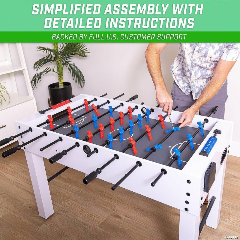 Indoor Active Play | Gosports 48" Game Room Size Foosball Table – White Finish – Includes 4 Balls And 2 Cup Holders Active Play Indoor Active Play